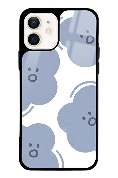 Spoyi iPhone 12 Cloud Face Tasarımlı Glossy Telefon Kılıfı