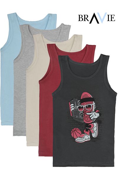Bravie Colorful Illustrated Boy's Tank Top