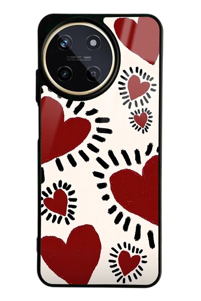 Spoyi Oppo Realme 11 Brush Heart Design Glossy Phone Case