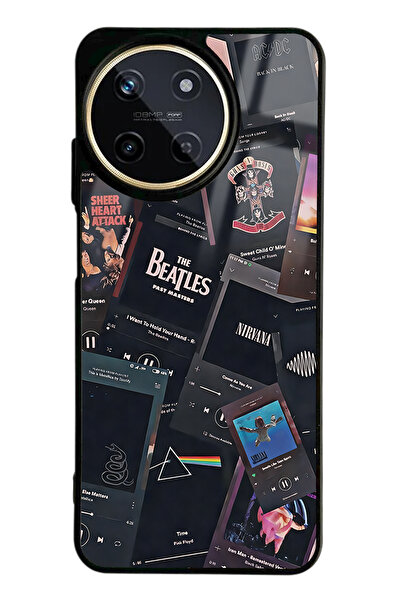 Spoyi Oppo Realme 11 Retro Music Tasarımlı Glossy Telefon Kılıfı