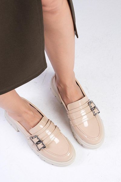 Mio Gusto Gaby Hautfarbene Loafer-Schuhe für Damen mit dicker Sohle