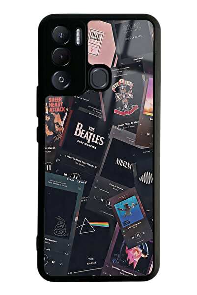 Spoyi Tecno Pova Neo Retro Music Tasarımlı Glossy Telefon Kılıfı