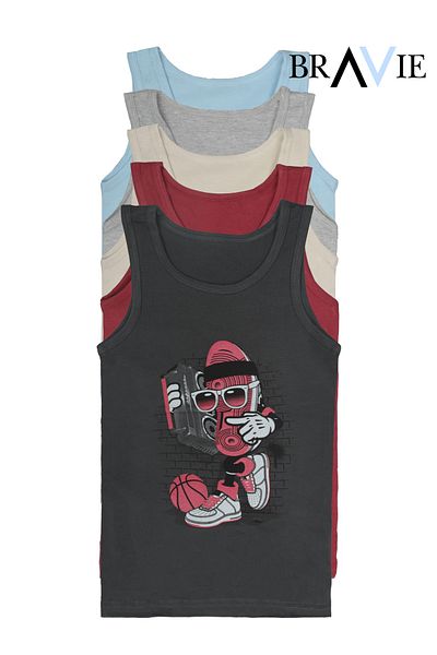 Bravie Colorful Illustrated Boy's Tank Top