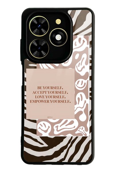 Spoyi Tecno Spark Go 2024 Emoji Zebra Design Glossy Phone Case