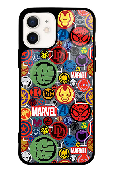 Spoyi iPhone 12 Marvel Face Tasarımlı Glossy Telefon Kılıfı