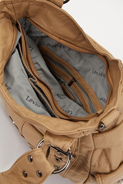 Levidor Kahve Kuşgözü Detaylı Omuz Çantası