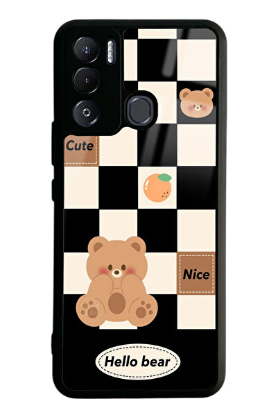 Spoyi Tecno Pova Neo Hello Bear Tasarımlı Glossy Telefon Kılıfı