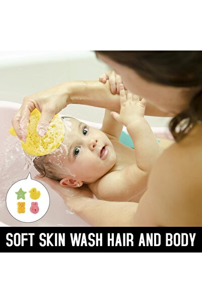 BEANPRECOY Luxury Baby Bath Sponges - 4 Pack