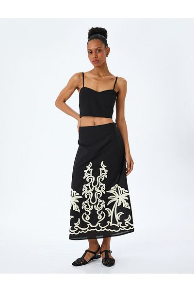 Koton Βαμβακερή Slim Fit Gimped Thin Strap Crop Bustier