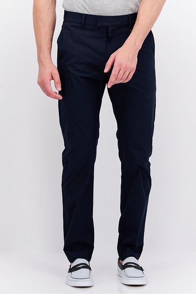 Esprit Men Slim Fit Solid Stretchable Chino Pants, Navy
