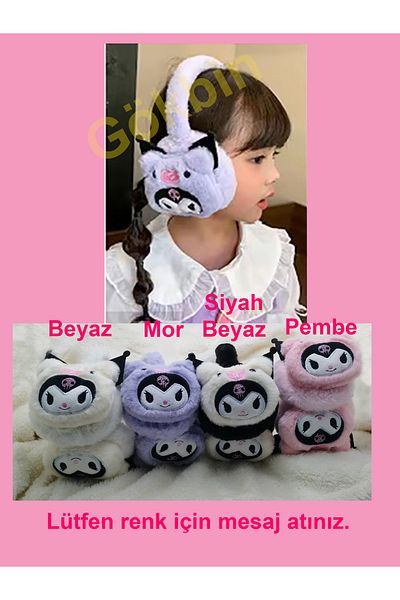 Gökbin Winter Plush Kuromi Earmuffs Gift Beanie Hat 1Pc