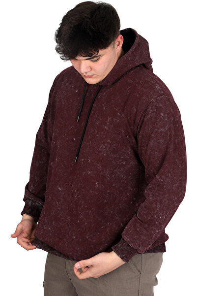 ModeXL Чоловічий світшот з капюшоном - Модель XL, великий розмір, кислотне прання Interlok U24167 - Мурдум