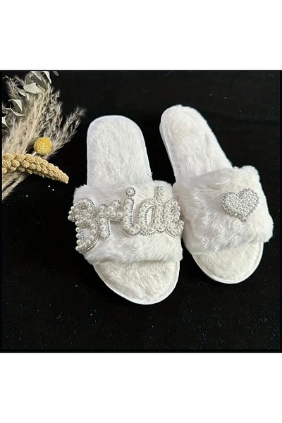 Store Pearl and Stone Decorations Gelşn Slippers Size: 37