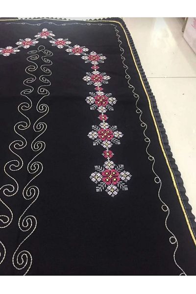 HMZ Textile Gift Dowery Package Etamine and Canvas Handworked Cotton Prayer Rug.