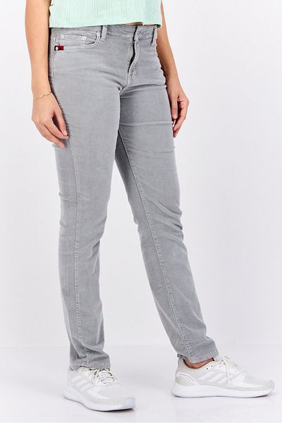Robe Di Kappa Women Slim Fit Solid Corduroy Pants, Grey