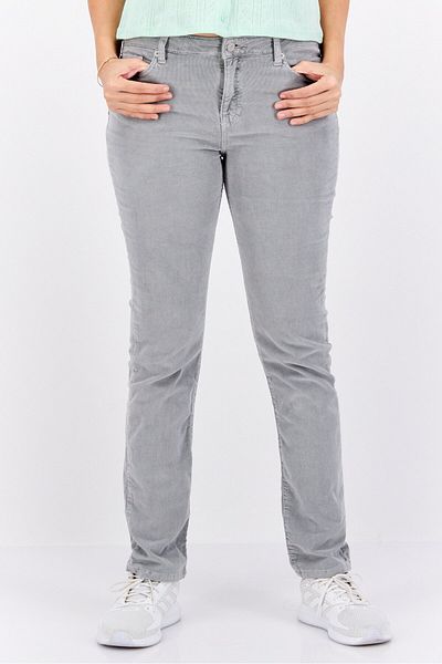 Robe Di Kappa Women Slim Fit Solid Corduroy Pants, Grey