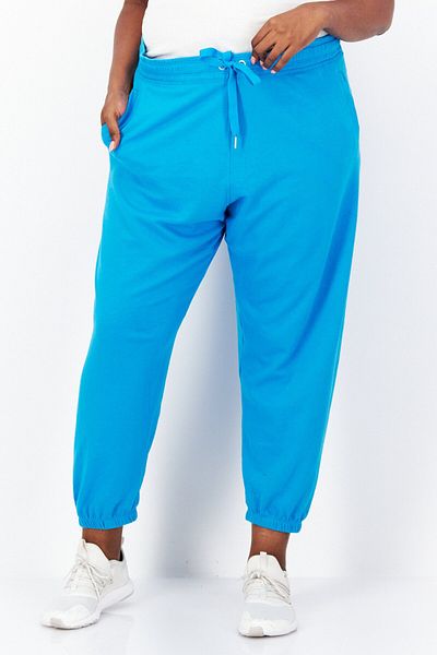 Calvin Klein Women Plus Size Drawstring Embroidered Logo Jogger Pants, Blue