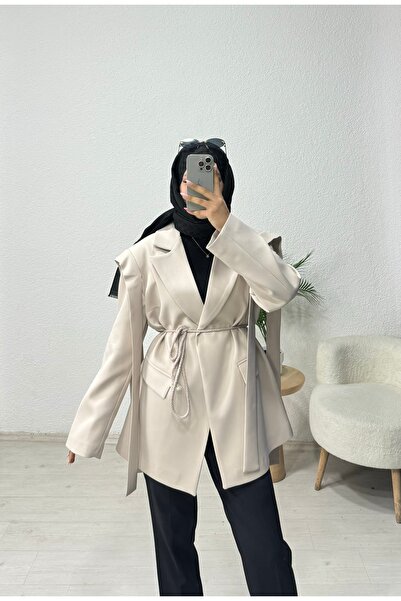 lurex moda Μπουφάν με ζώνη ώμου