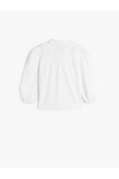 Koton Cotton Floral Embroidery Detail Long Sleeve Shirt