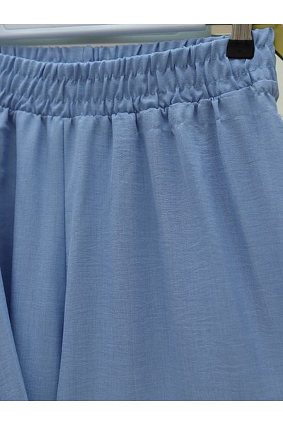 Modamorfo Babyblau – Leinen-Set mit weitem Bein und seitlicher Schnürung