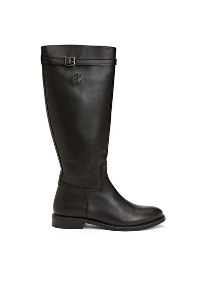 George Hogg Siyah Kadın Deri Çizme