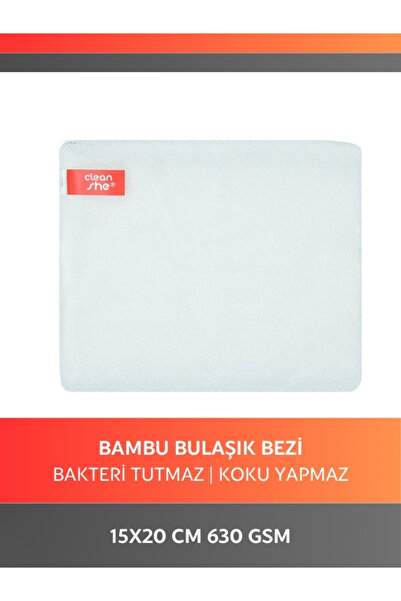 Cleanshe Premium Bambu Bulaşık Bezi 15x20cm | Yıkama Bezi | Bakteri Oluşmaz | Ultra Emici | 630 Gsm