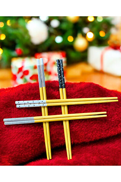 Peraye BAMBU ÇÖP STİCK  DESENLİ YIKANABİLİR ÇUBUK 4KİŞİLİK 8 ADET