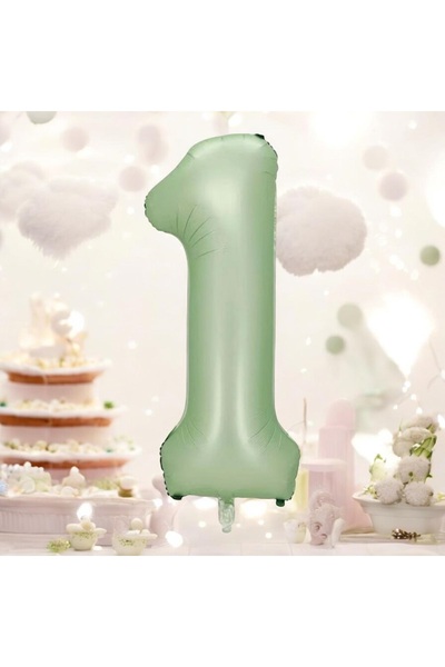 Behind party store بالون فويل أخضر مائي عمره سنة واحدة مقاس 40 بوصة 100 سم