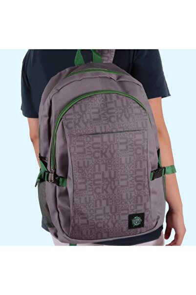 Biggdesign Moods Up Lucky Su Geçirmez Kumaşlı 15.6 Inç Laptop Uyumlu Okul Sırt Çantası Gri