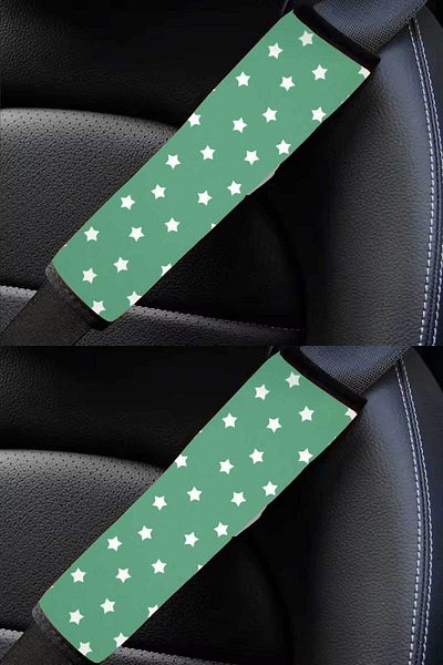 RevuBaby Green Star 25cm Car Seat Belt - Softener Automobile Belt Cushion 2Pcs