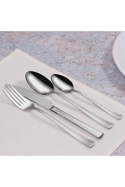 Serenk Paris Stahlgabel-Löffel-Messer-Set, 24-teilig