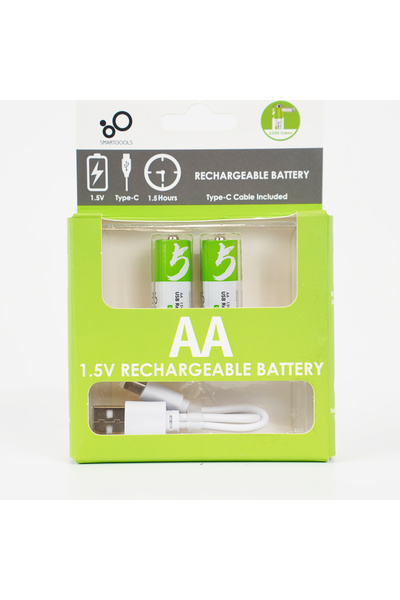 idragon USB Şarjlı 2'li Paket Aa Lityum Iyon Pil, 1,5 V 2600 Mwh Şarj Edilebi...