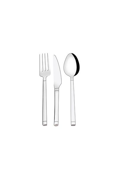 Serenk Barcelona Stahlgabel-Löffel-Messer-Set, 18-teilig
