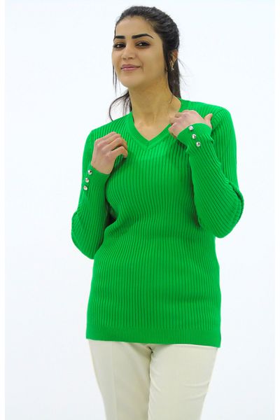 Tuğra V-Neck Knitted Sweater