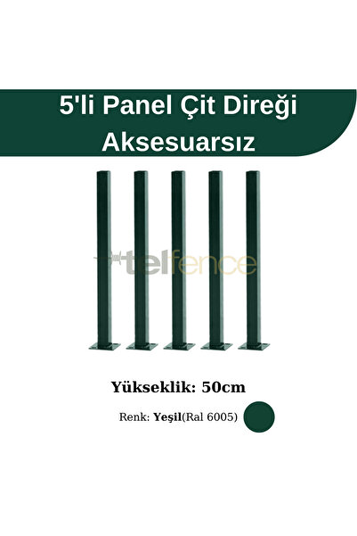 Telfence Panel Çit Direği 50cm Yeşil Renk (5 ADET)