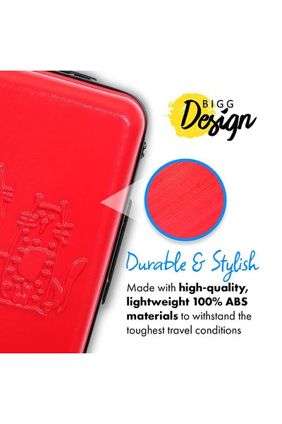 Biggdesign Sada kufrů Cats Red 3dílná, Abs Trunk, 360 °   Kolo, kombinovaný zámek