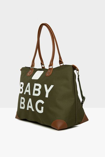Bagmori Khaki Baby Bag Printed Garnished Mother Baby Bag m 000008582