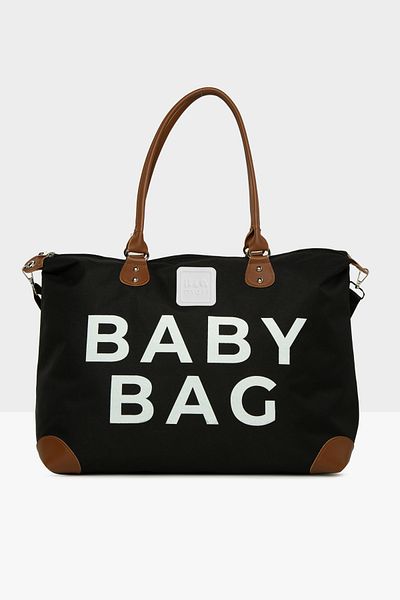 Bagmori Black Baby Bag Printed Garnished Mother Baby Bag m 000008582