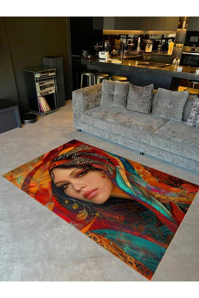 Rugs Modern Halı Колекция „Бусе“ – многоцветни мотиви и тъкан с женско лице –...