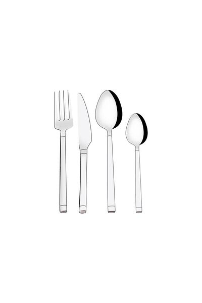 Serenk Barcelona Stahlgabel-Löffel-Messer-Set 24-teilig