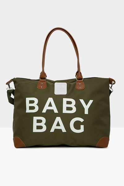 Bagmori Khaki Baby Bag Printed Garnished Mother Baby Bag m 000008582