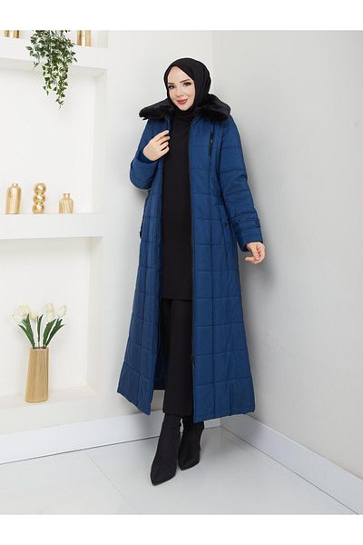 Doque Araboy 125 cm Hijab Gonflabil Matlasat Palton de iarna pentru femei cu blana 67032