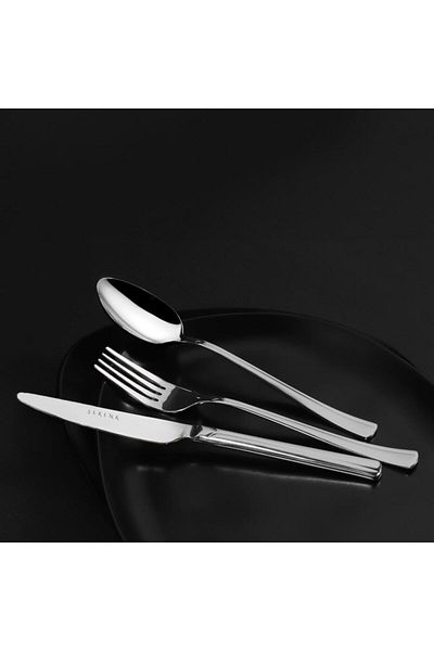Serenk Paris Stahlgabel-Löffel-Messer-Set, 18-teilig