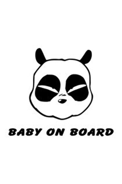 BİLGİMOLA Panda Head Baby on Board Sticker 20 X 16 cm