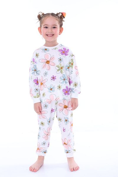Little Pumpkin Set de pijamale pentru fete cu flori de sezon