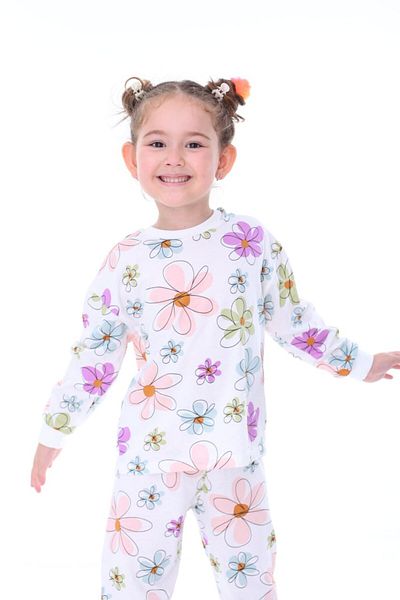 Little Pumpkin Set de pijamale pentru fete cu flori de sezon