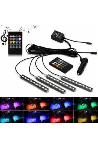 12V Compatible Rgb Sound Sensitive Led Controlled Foot Lighting - 8 Colors