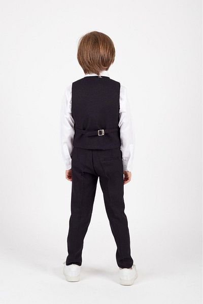 Magu Black Kids Suit Stylish Design Tuxedo with Bow Tie Vest