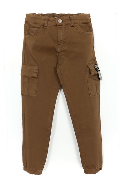 DobaKids Παντελόνι Jogger Boy's Gabardine - Καφέ, Τσέπη Cargo