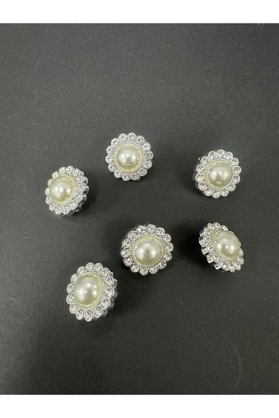 T.T POLNET BUTTON incili Taşlı 6 lı Set Metalize 40 Boy Düğme